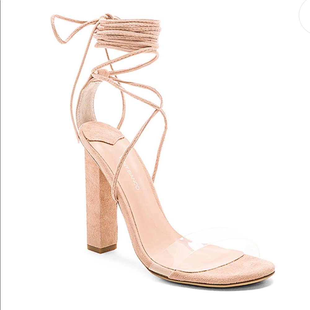 Tony Bianco KENDALL Heel Clear Blush Suede 5.5 - Picture 1 of 8